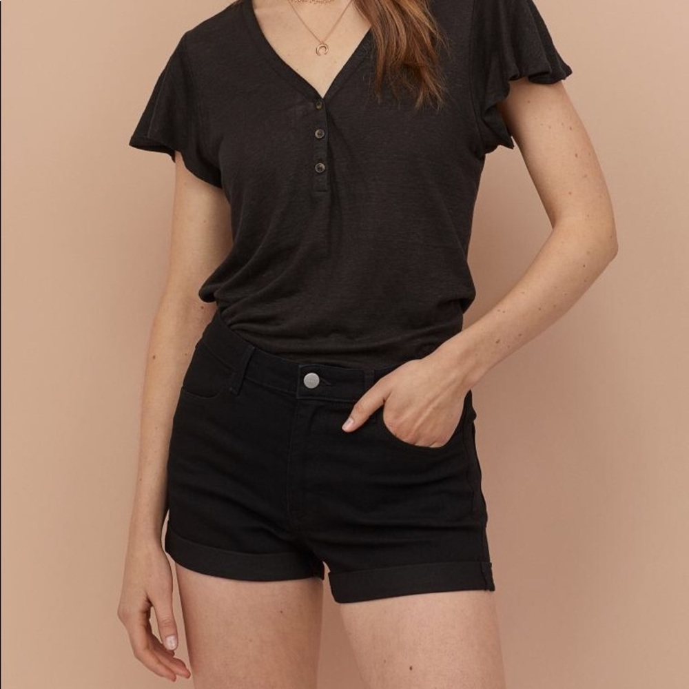 H&M Black Denim Shorts